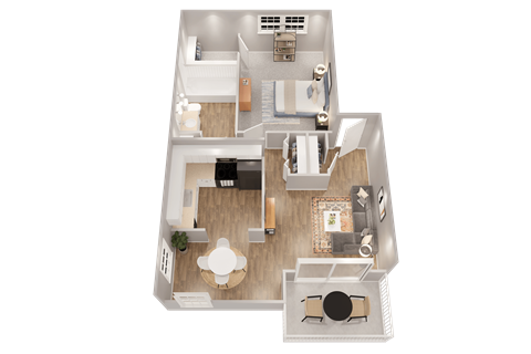 a floor plan of a house with a bedroom and a living room